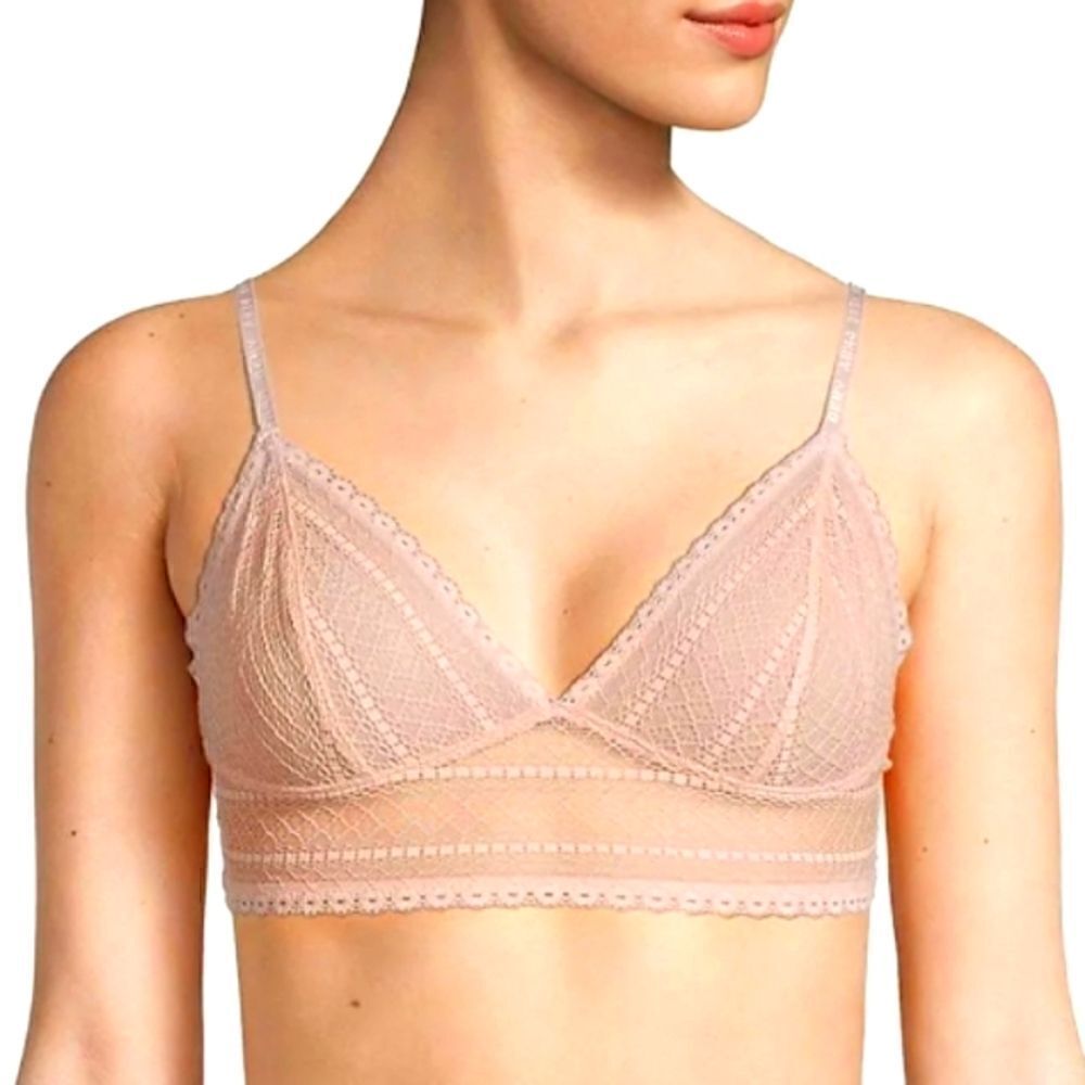 DKNY Lace Long Line Pink Bra Size Small NWOT